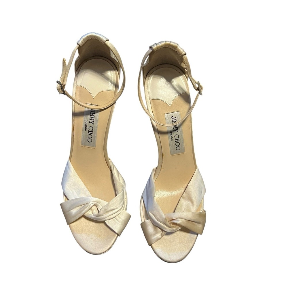 JIMMY CHOO Satin Sandals Wedding Shoes Sandals 39 $1,095